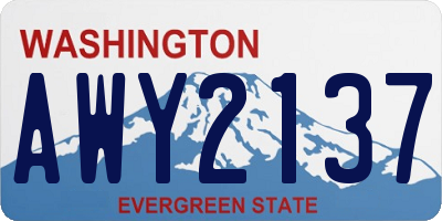 WA license plate AWY2137