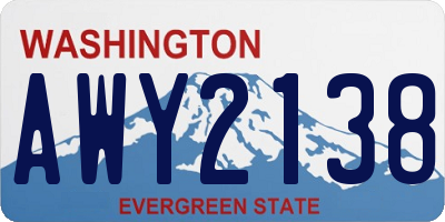 WA license plate AWY2138