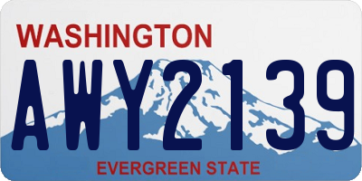 WA license plate AWY2139
