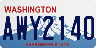 WA license plate AWY2140
