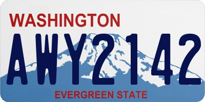 WA license plate AWY2142