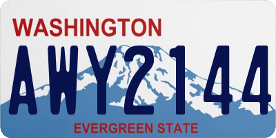 WA license plate AWY2144
