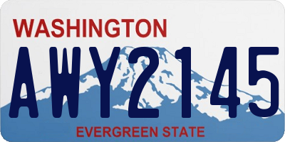 WA license plate AWY2145