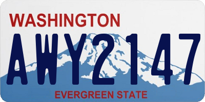WA license plate AWY2147