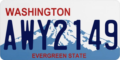WA license plate AWY2149