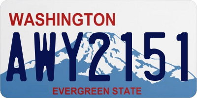 WA license plate AWY2151