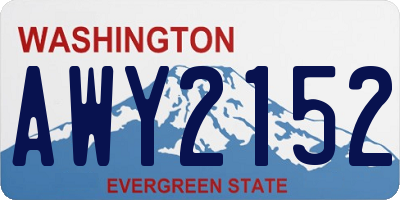 WA license plate AWY2152