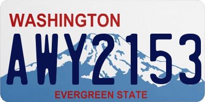 WA license plate AWY2153