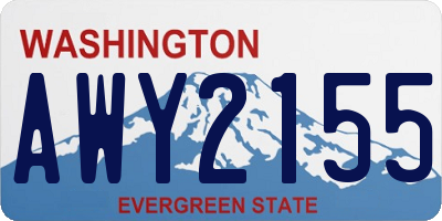 WA license plate AWY2155
