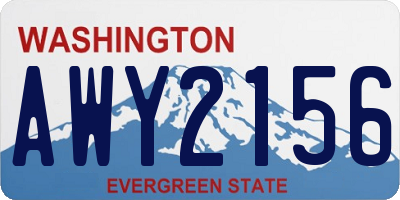 WA license plate AWY2156
