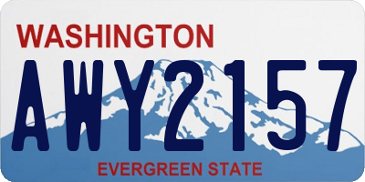 WA license plate AWY2157