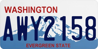 WA license plate AWY2158