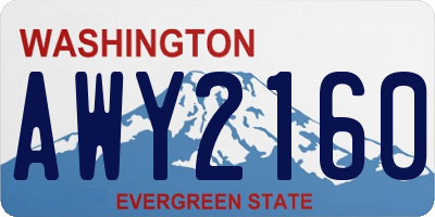 WA license plate AWY2160