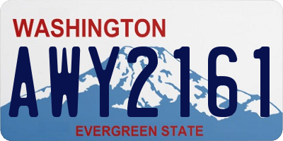 WA license plate AWY2161