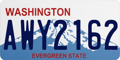 WA license plate AWY2162