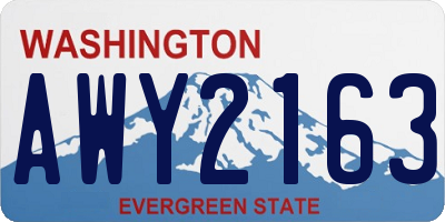 WA license plate AWY2163