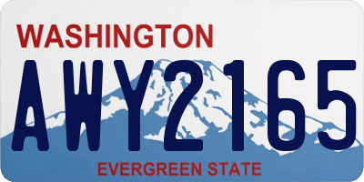WA license plate AWY2165