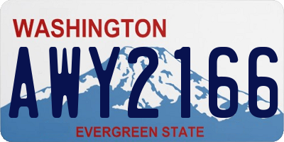 WA license plate AWY2166