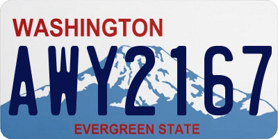 WA license plate AWY2167