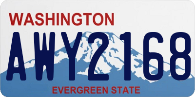 WA license plate AWY2168