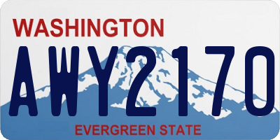 WA license plate AWY2170