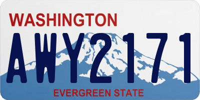 WA license plate AWY2171
