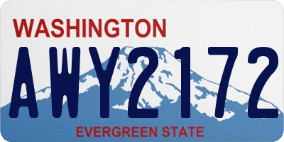 WA license plate AWY2172