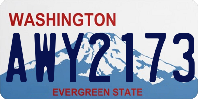 WA license plate AWY2173