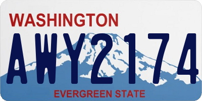 WA license plate AWY2174