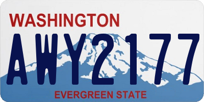 WA license plate AWY2177