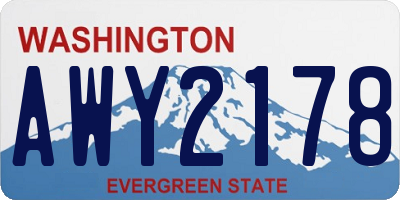WA license plate AWY2178