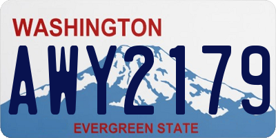 WA license plate AWY2179