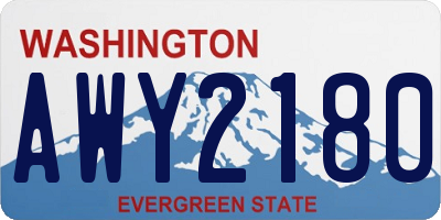WA license plate AWY2180