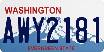 WA license plate AWY2181