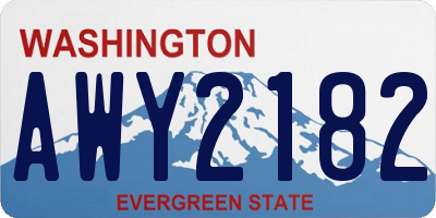 WA license plate AWY2182