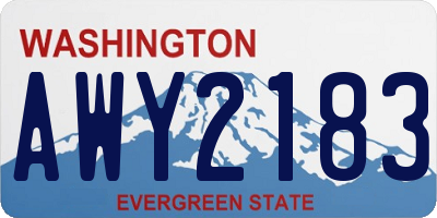 WA license plate AWY2183