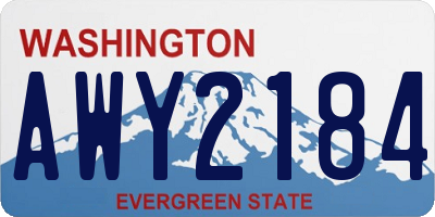 WA license plate AWY2184