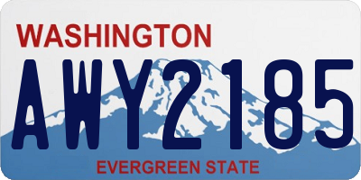 WA license plate AWY2185