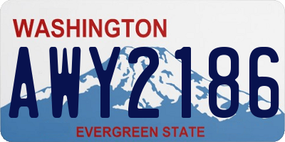 WA license plate AWY2186