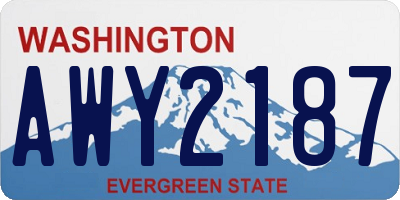 WA license plate AWY2187