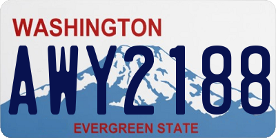 WA license plate AWY2188