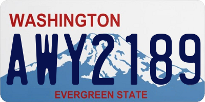 WA license plate AWY2189