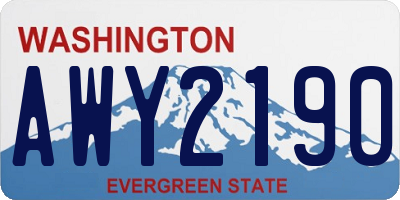 WA license plate AWY2190