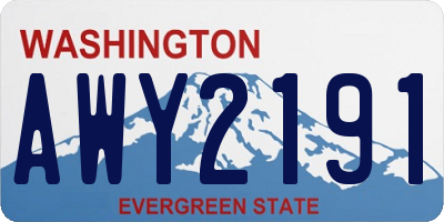 WA license plate AWY2191