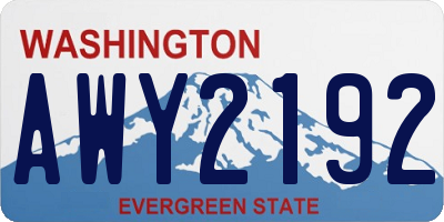 WA license plate AWY2192