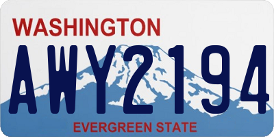 WA license plate AWY2194