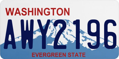 WA license plate AWY2196