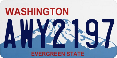 WA license plate AWY2197