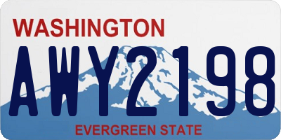 WA license plate AWY2198