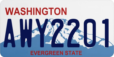 WA license plate AWY2201